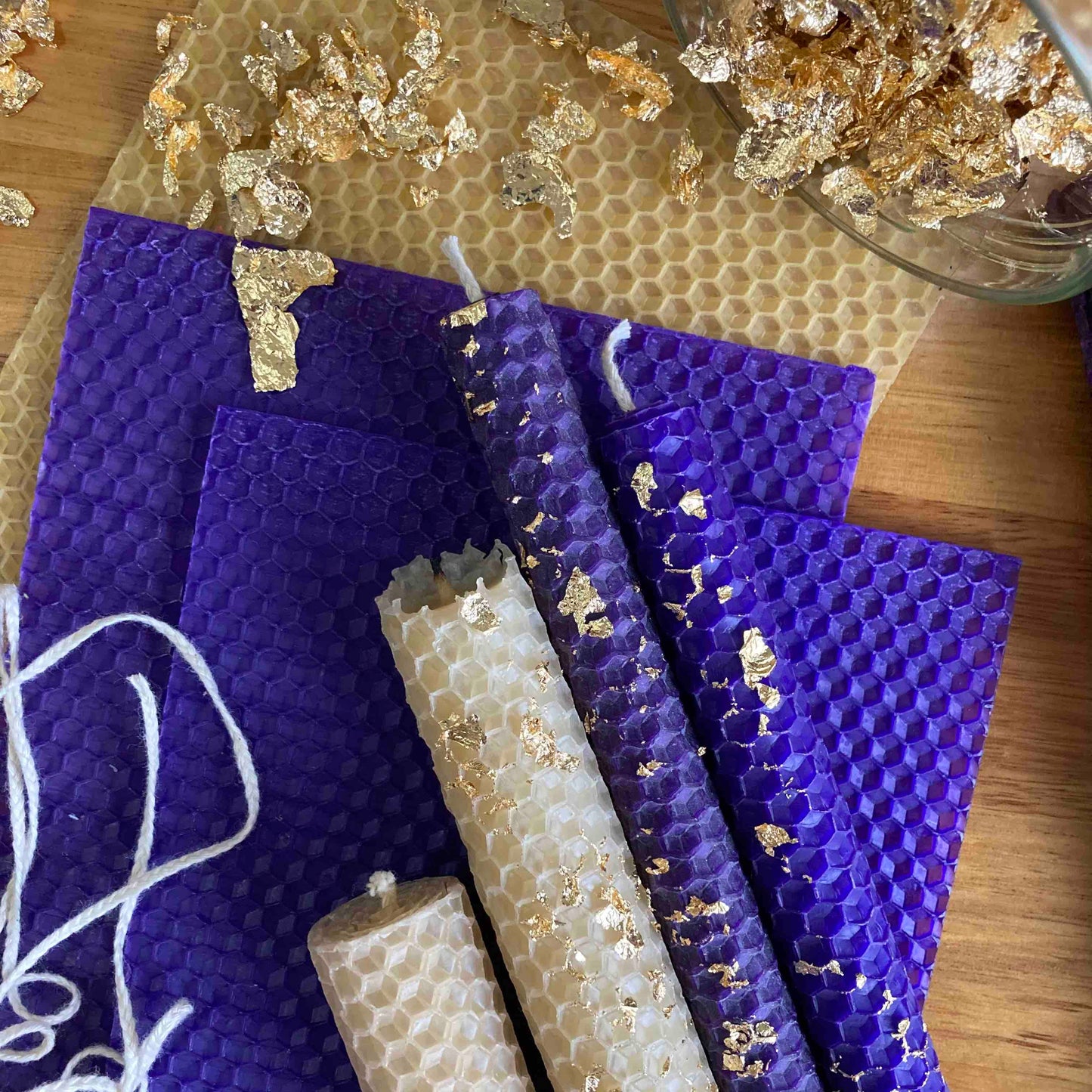 Gold foil for candles