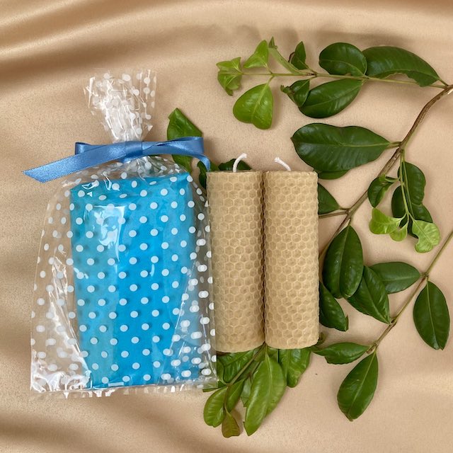 Pair beeswax candle gifts