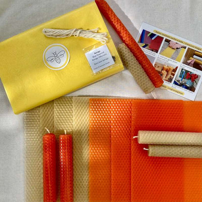 orange and natural colour beeswax sheets