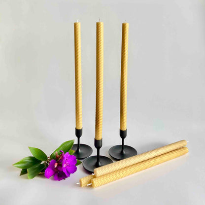 Beeswax candlesticks