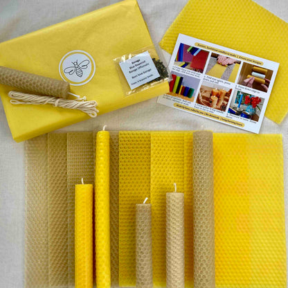 yellow beeswax sheets ready to roll